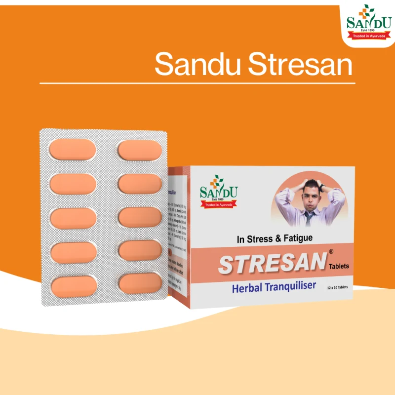 Sandu Ashwagandharishta (450 ml) & Stresan (30 Tabs) - Image 5